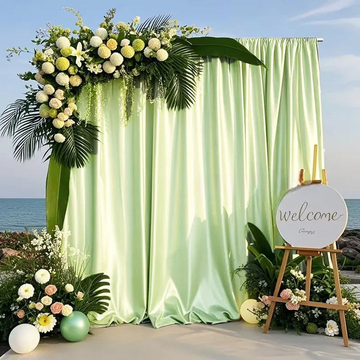 Rideau de Fond Vert Tendre Mariage