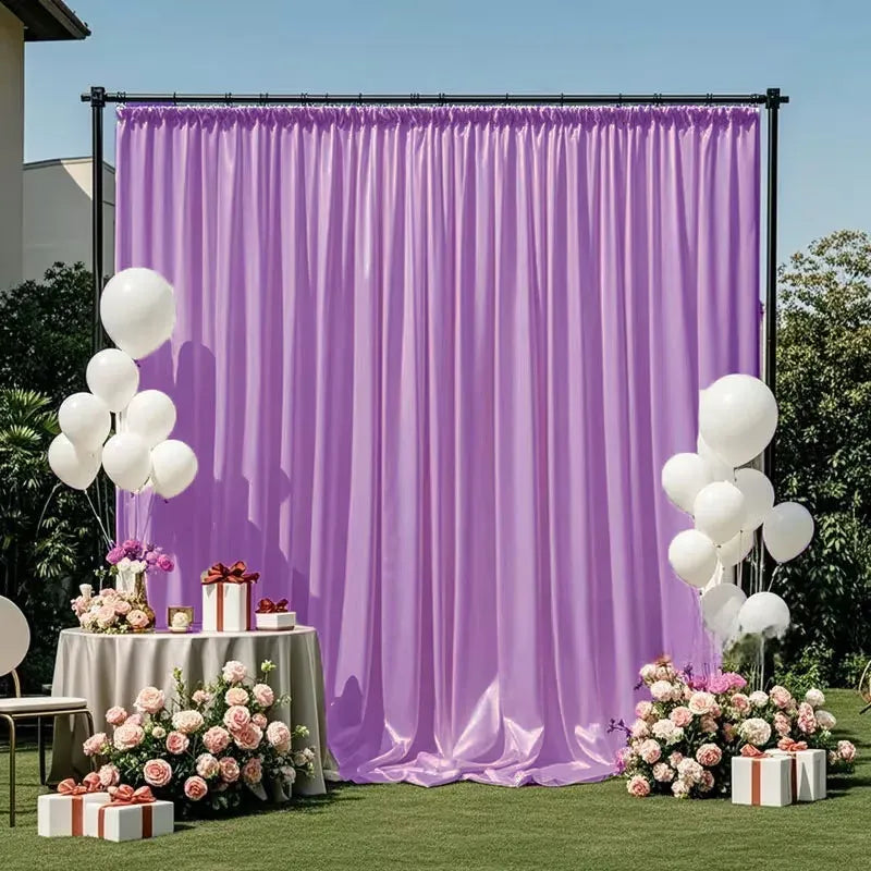 Rideau de Fond Violet Satiné pour Mariage