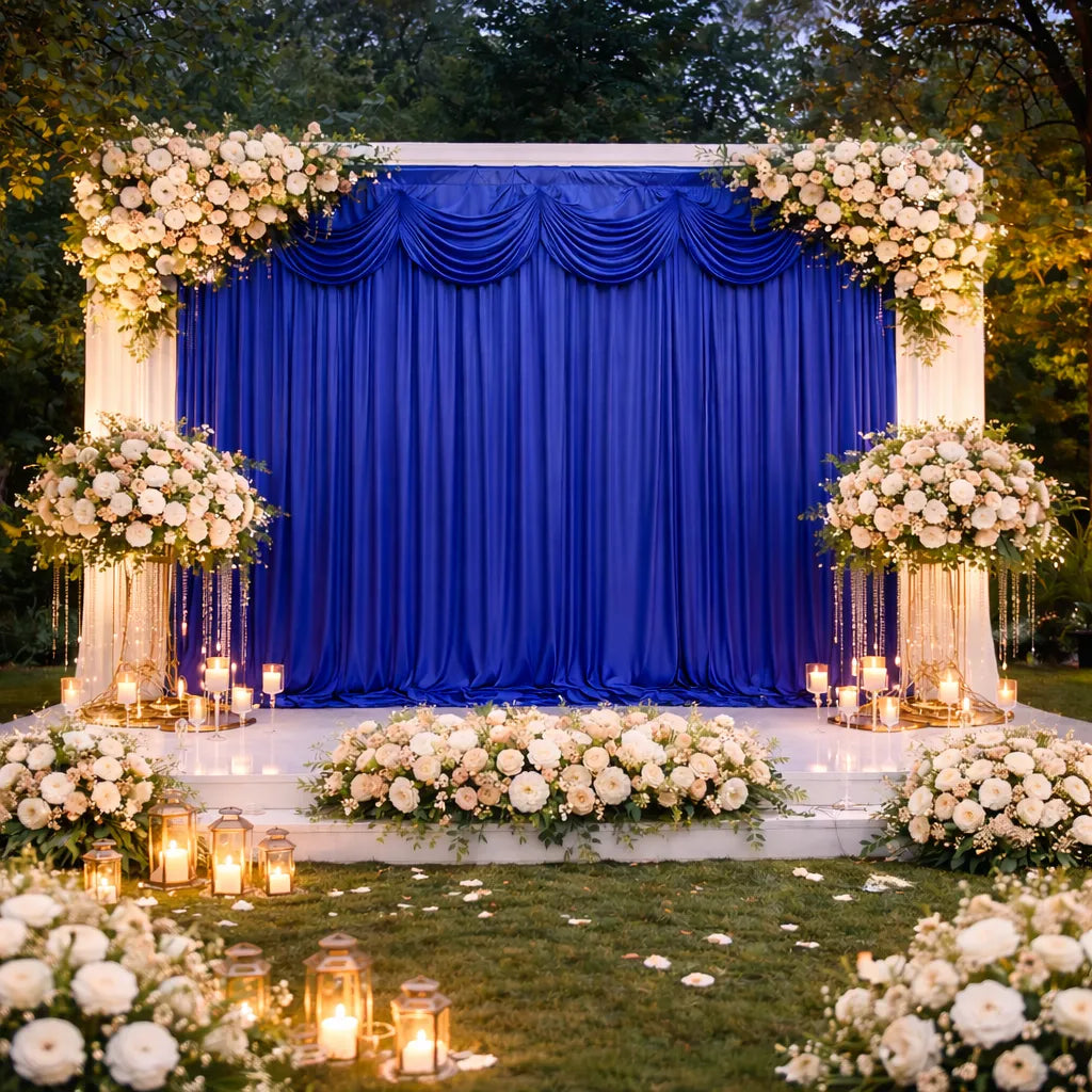 Rideau de Soie à Cantonnière pour Mariage Durable