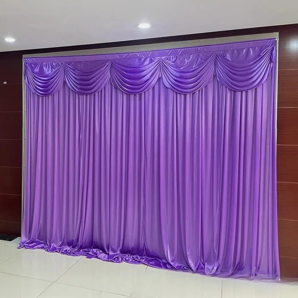 Rideau de Soie Elégant à Cantonnière Chic