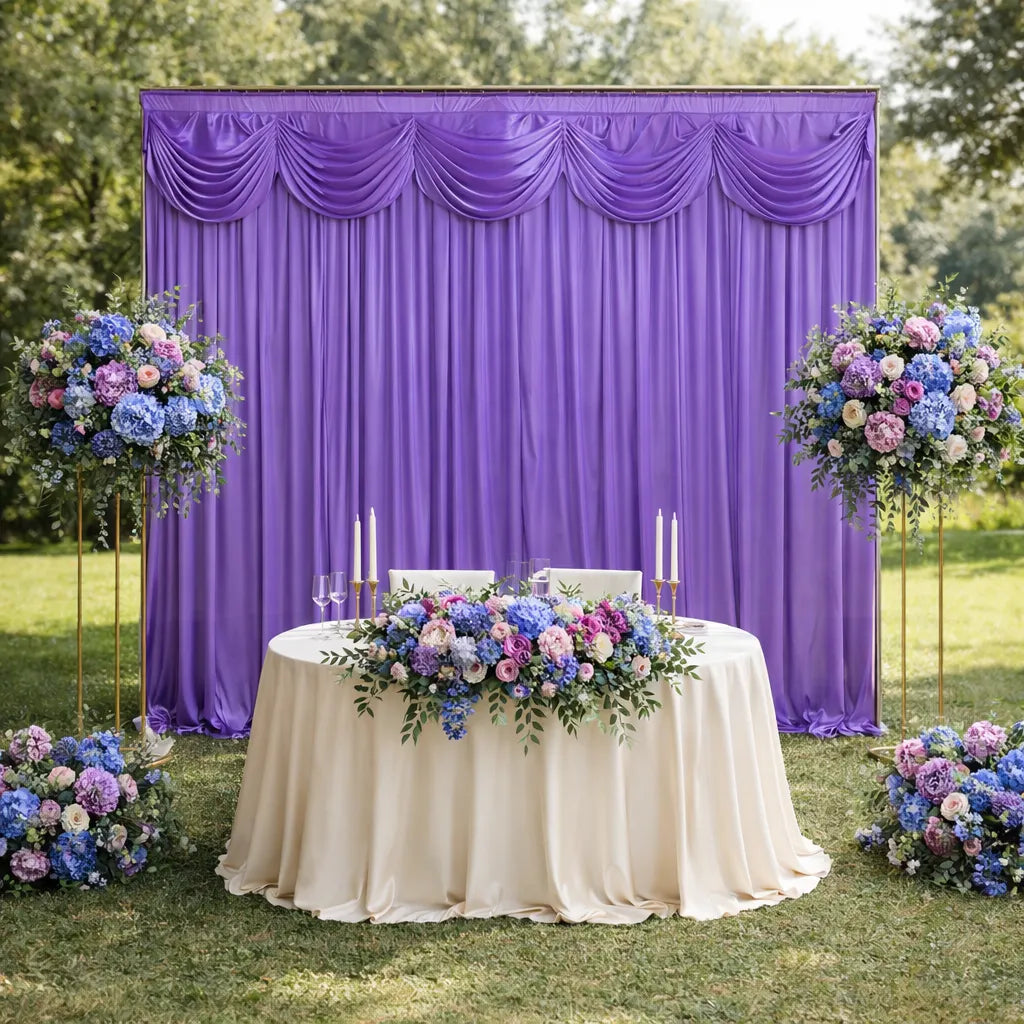 Rideau de Soie Elégant à Cantonnière Unique