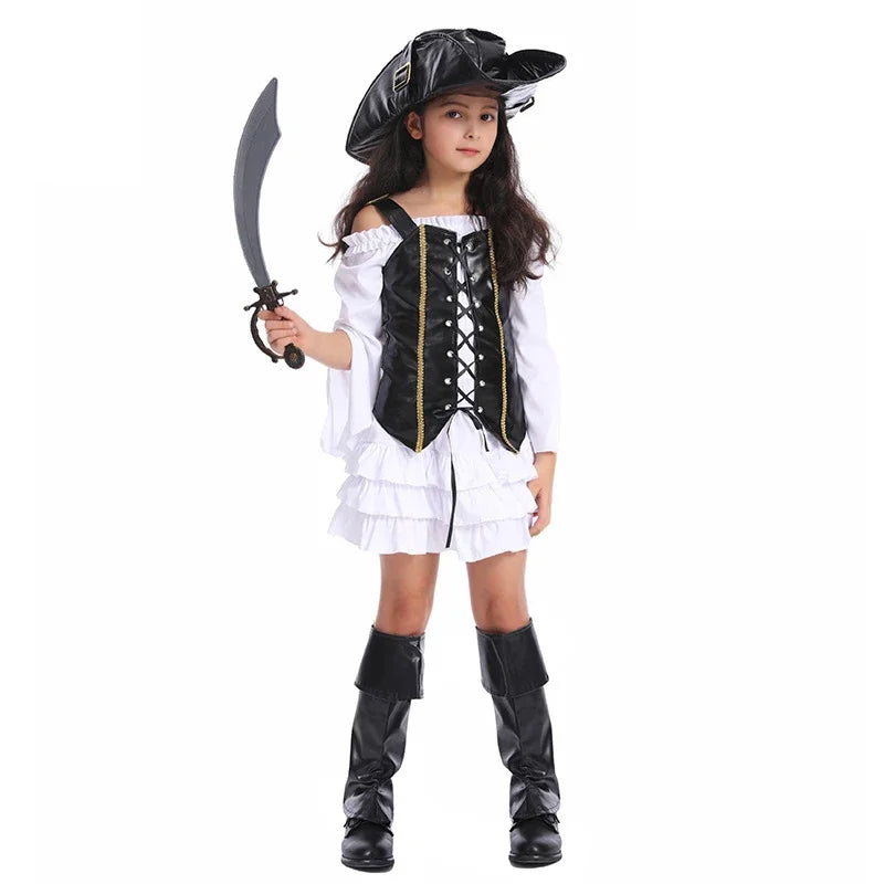 Robe Blanche Pirate Fille Stylé