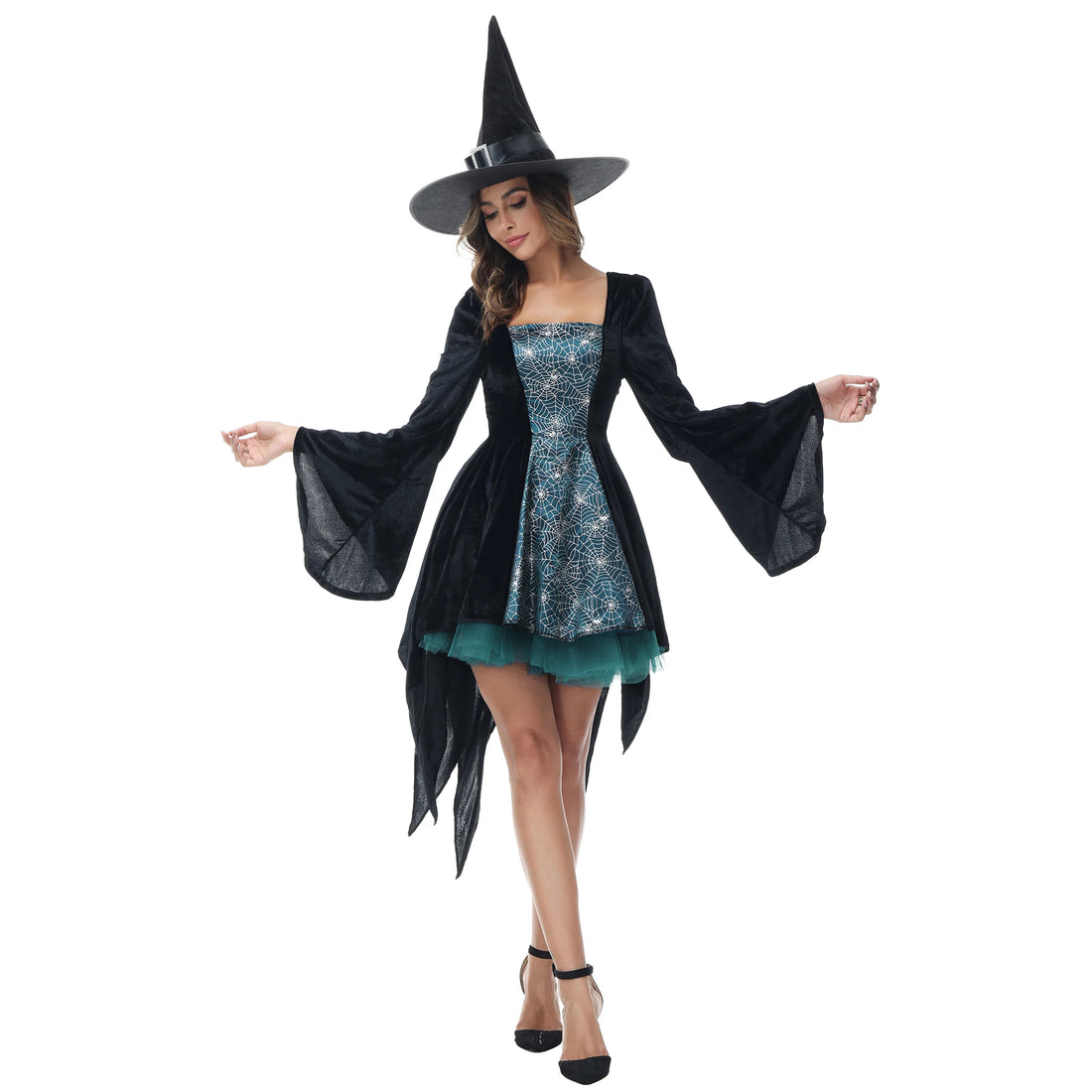 Robe Carnaval Sorcière Verte Femme Cool