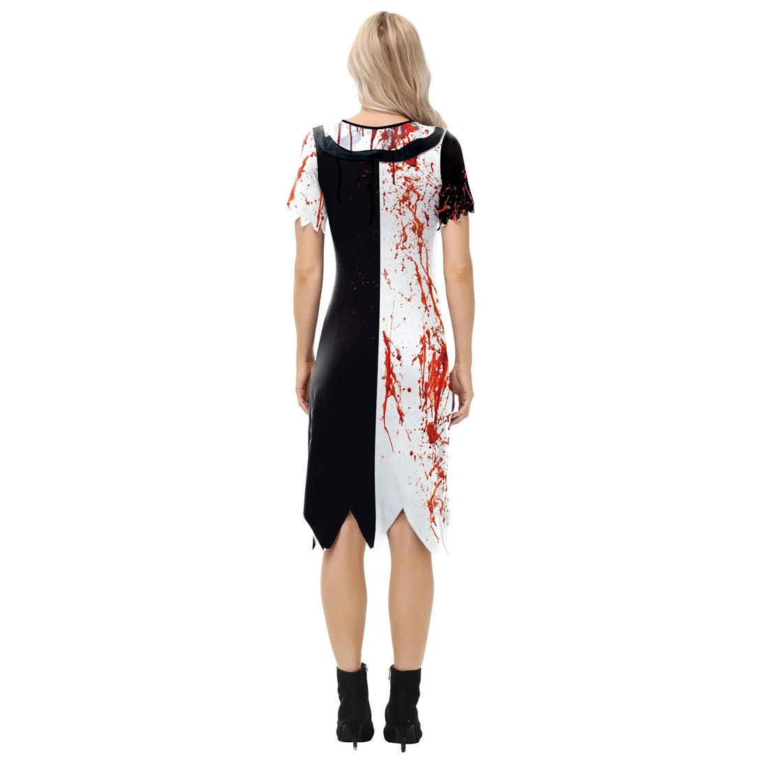 Robe Clown Noir et Blanche Ensanglantée Dos