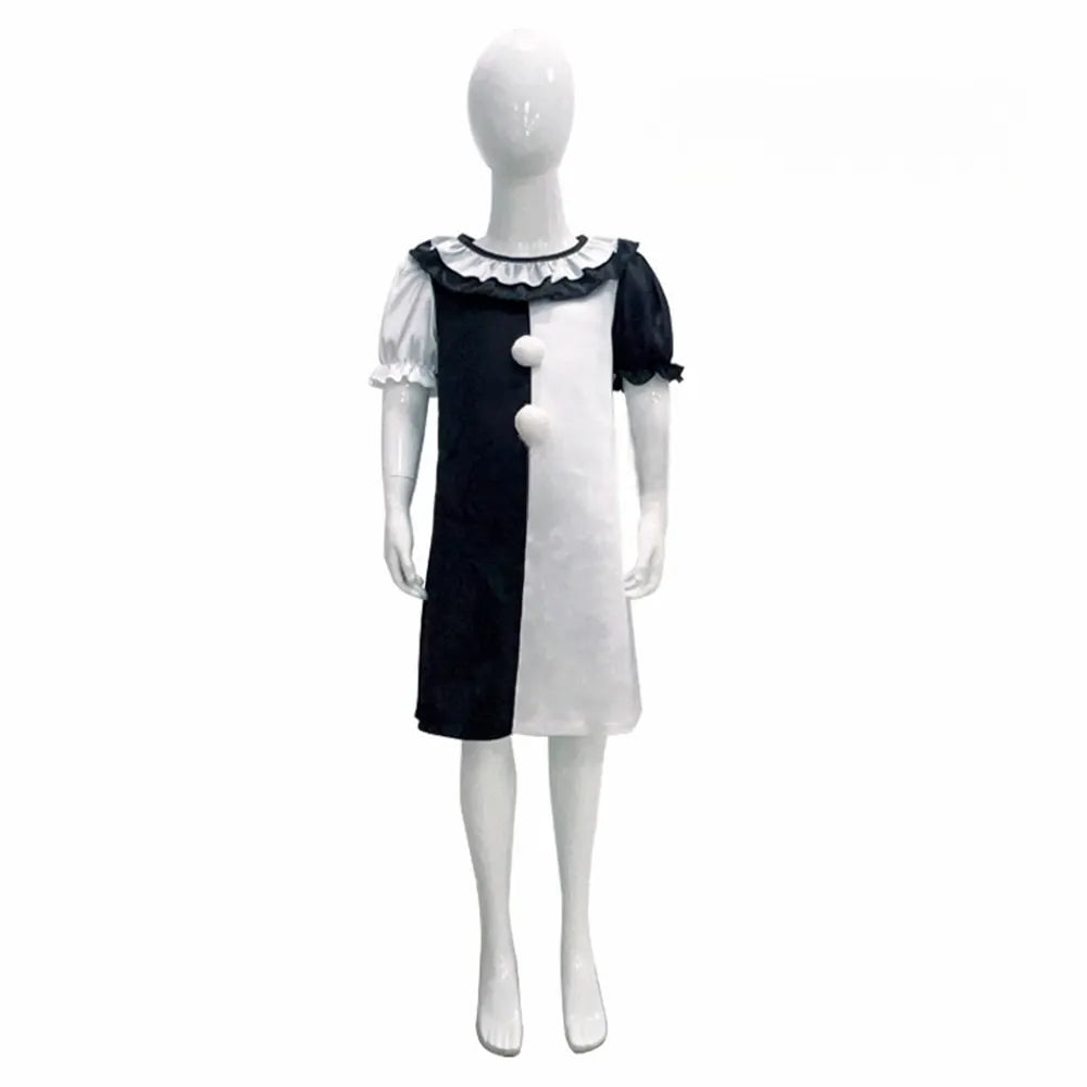 Robe Clown Noire et Blanche Fille Stylé