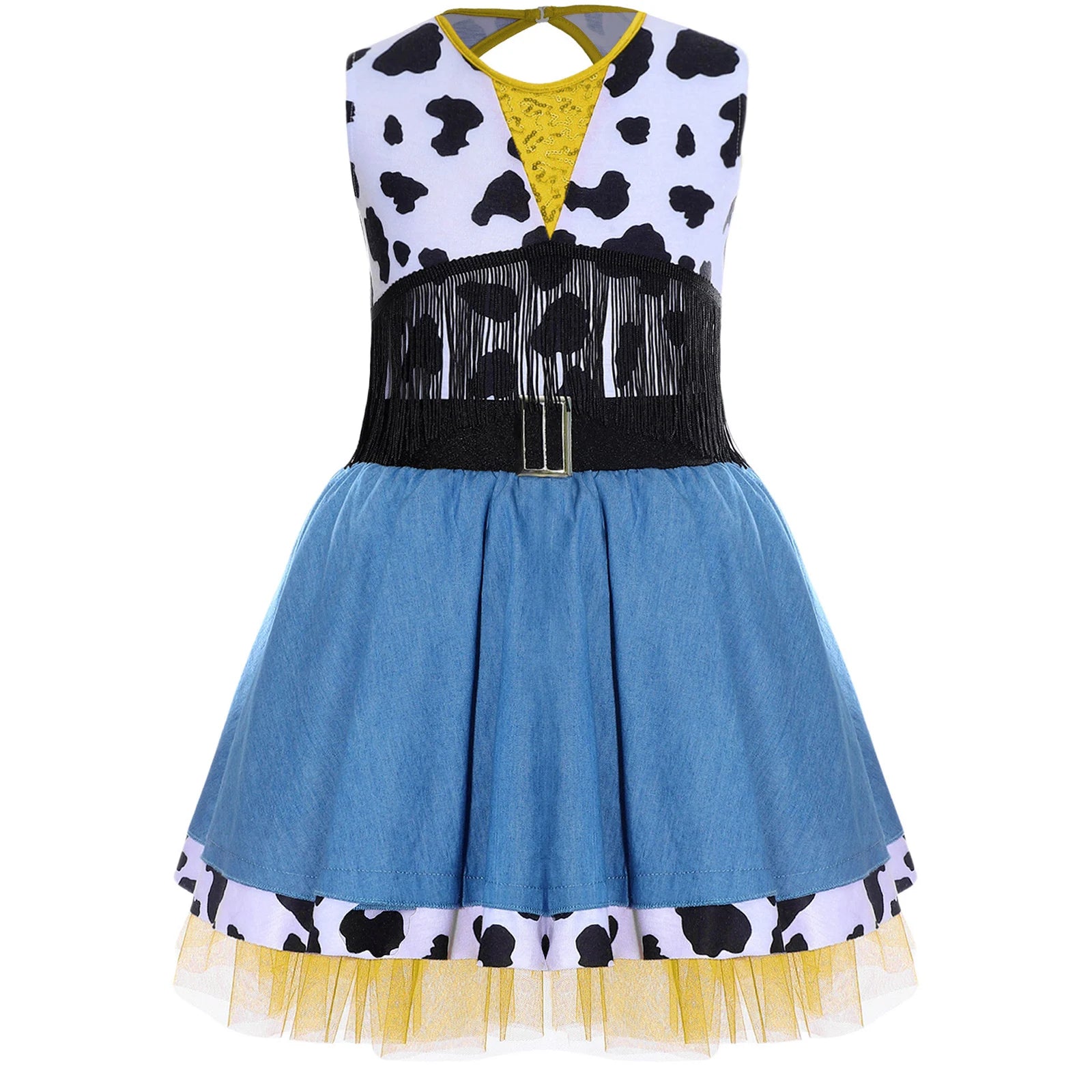 Robe Cowboy Bleue Imprimée Pour Fille stylé
