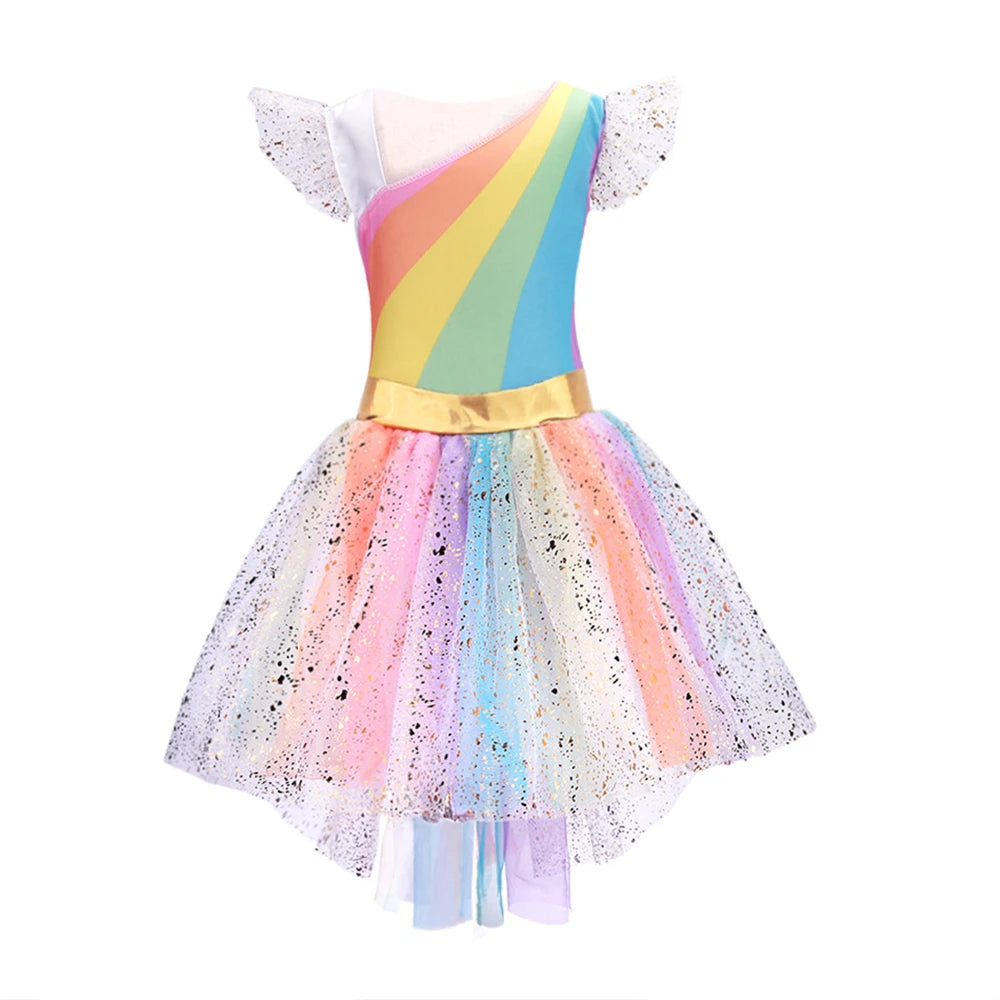 Robe Licorne Arc-en-ciel à Paillettes Belle