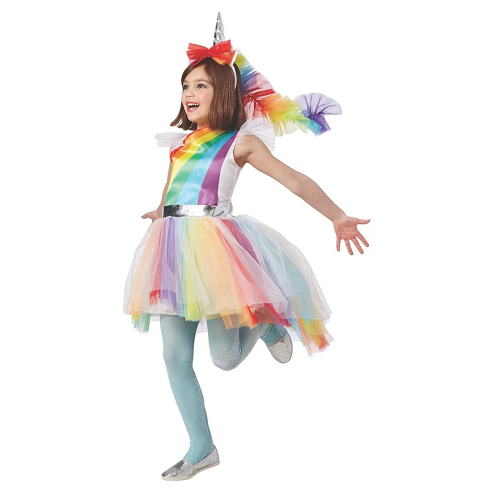 Robe Licorne Arc-en-ciel à Paillettes Mignonne