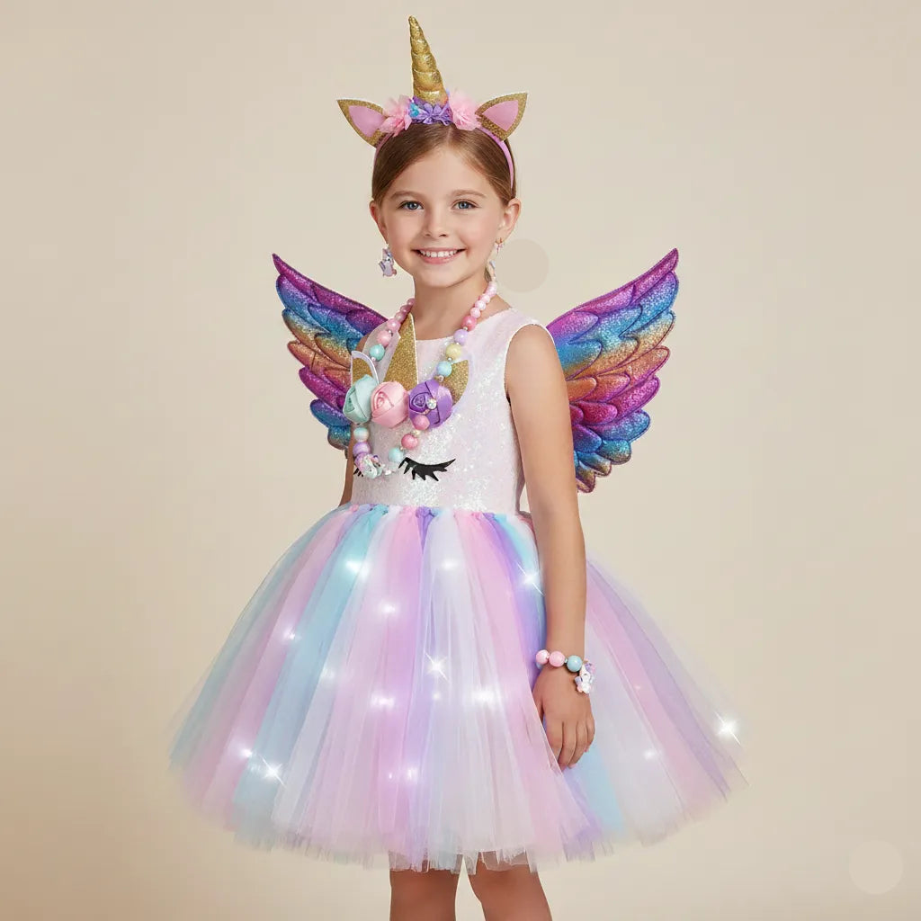 Robe Licorne Lumineuse Fille