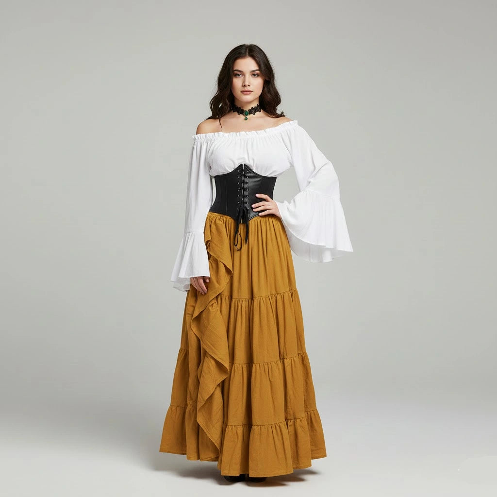 Robe Médiévale à Manches Évasées léger