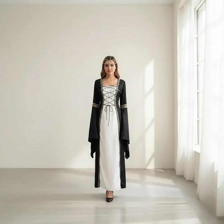 Robe Médiévale Noir et Blanc
