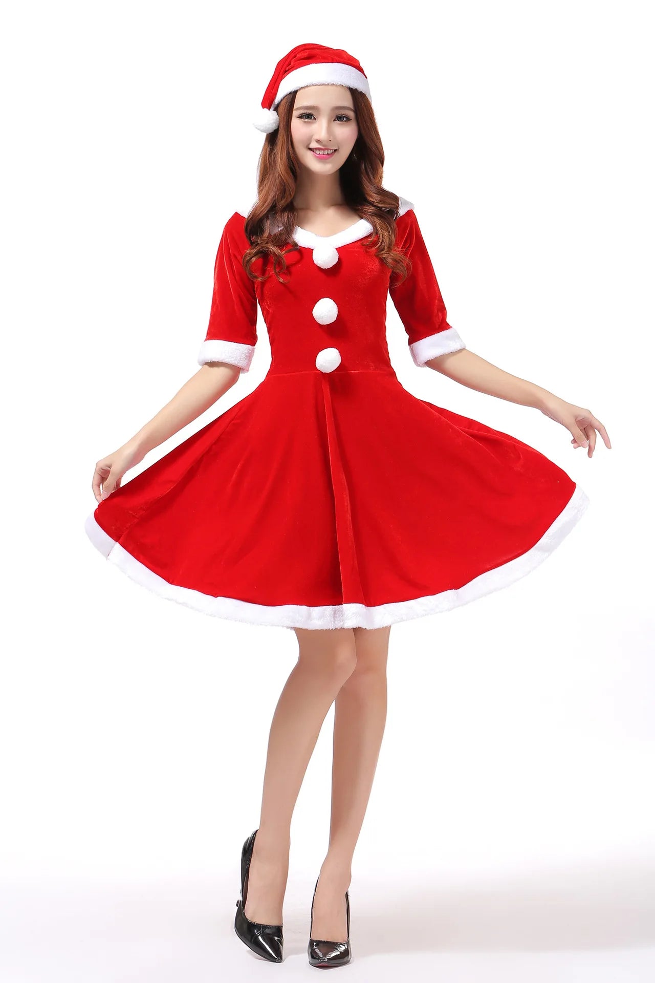 Robe Mère Noël En Velours chic