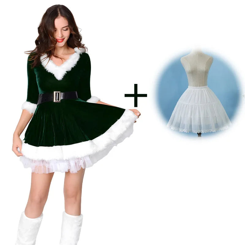Robe Noël Femme Sexy Verte chic