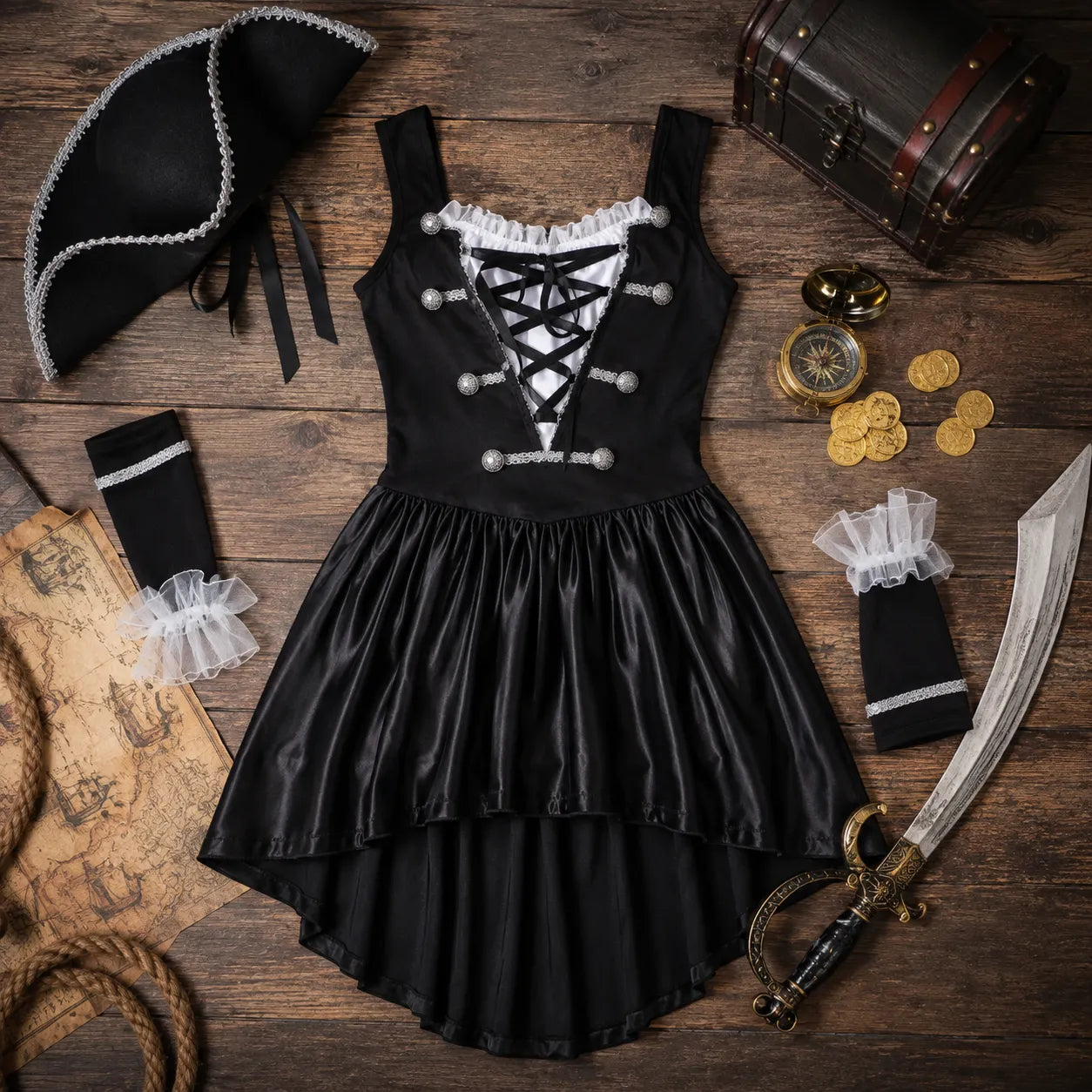 Robe Noir Pirate Sexy sensuel