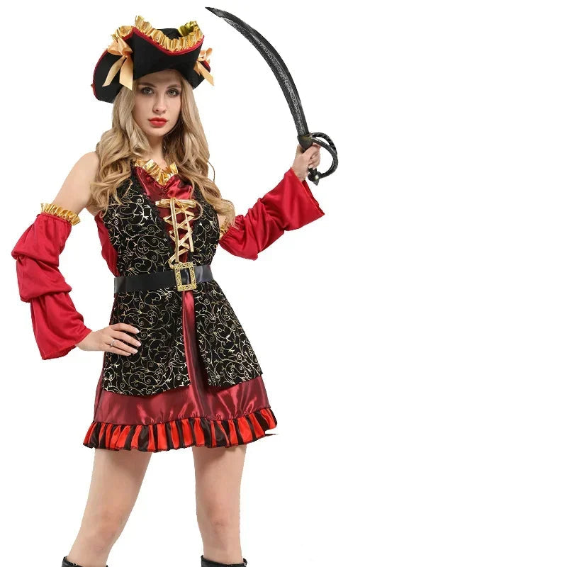 Robe Pirate Rouge Femme Caractéristique