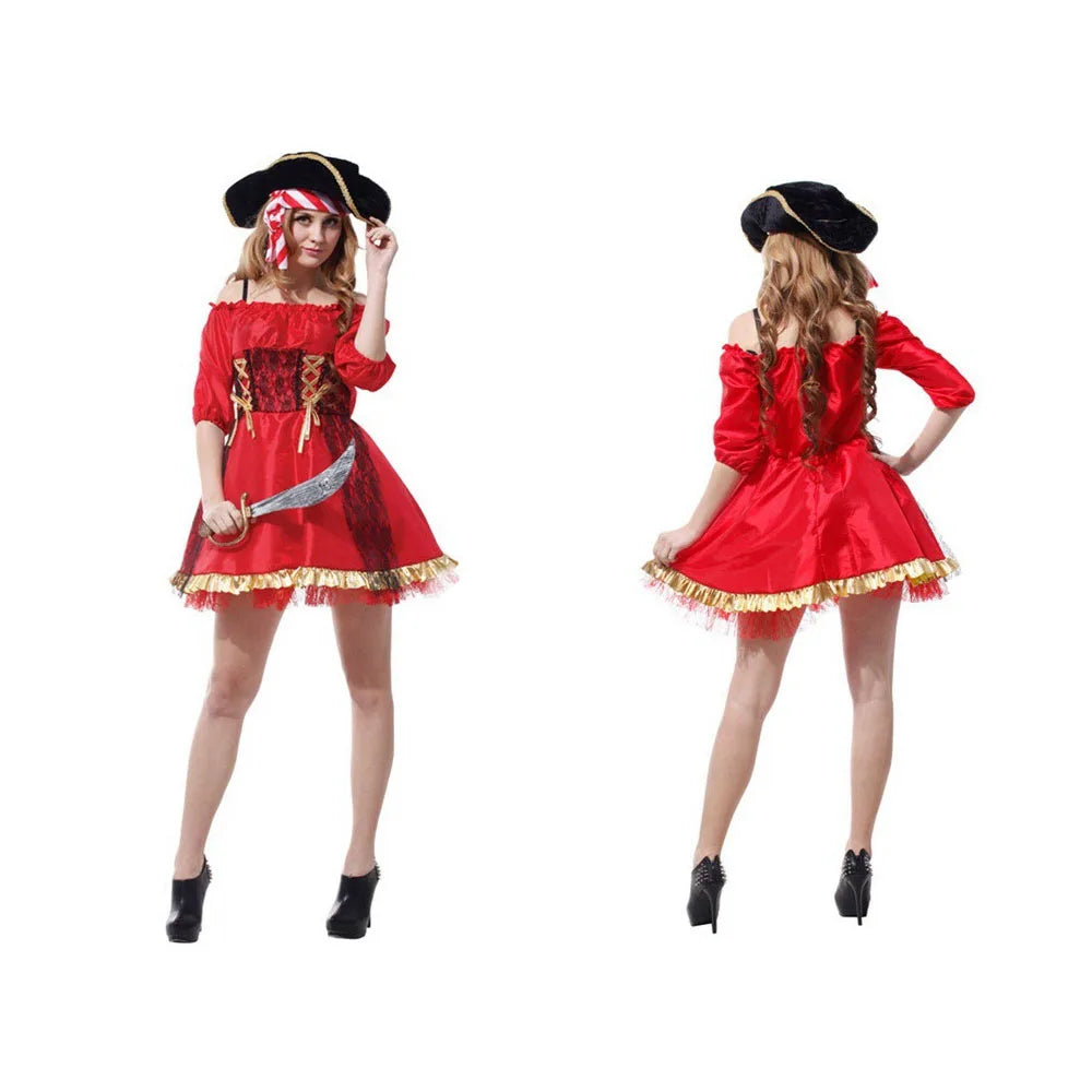 Robe Pirate Rouge Femme Sexy