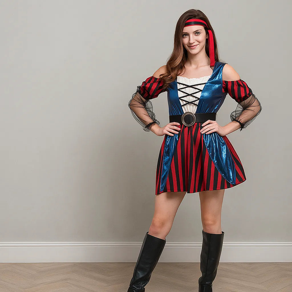Robe Pirate Rouge et Bleu