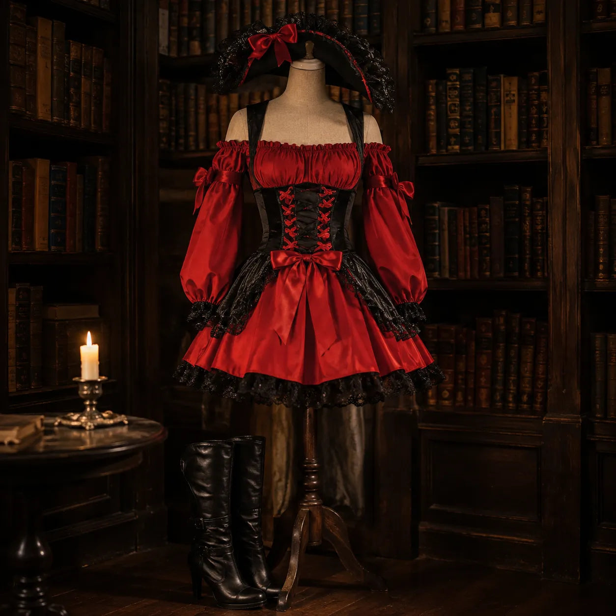 Robe Rouge et Noir Thème Pirate Cool