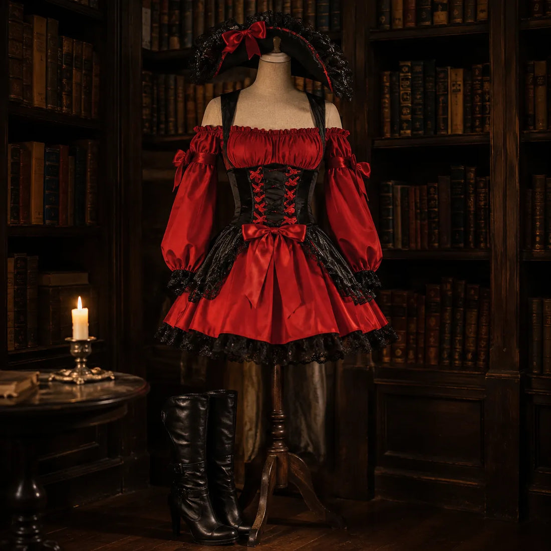 Robe Rouge et Noir Thème Pirate Cool