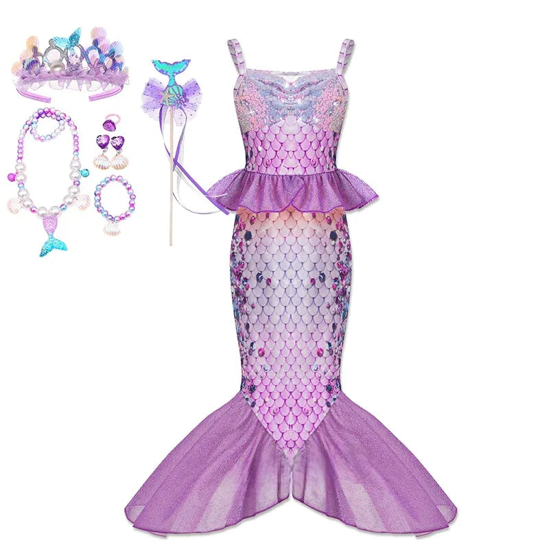 Robe Sirène Violette Accessoirisée Stylé