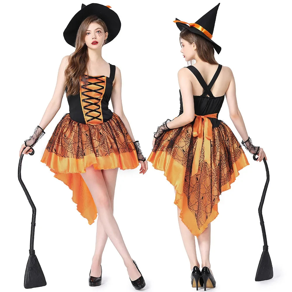 Robe Sorcière Design Orange Stylé