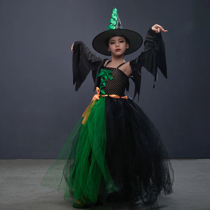Robe Sorcière Longue Tutu Verte