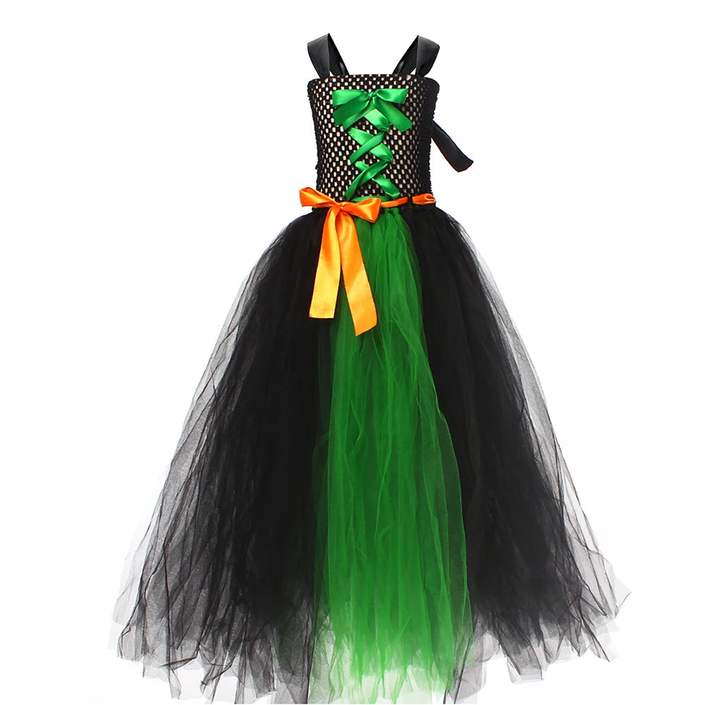 Robe Sorcière Longue Tutu Verte léger