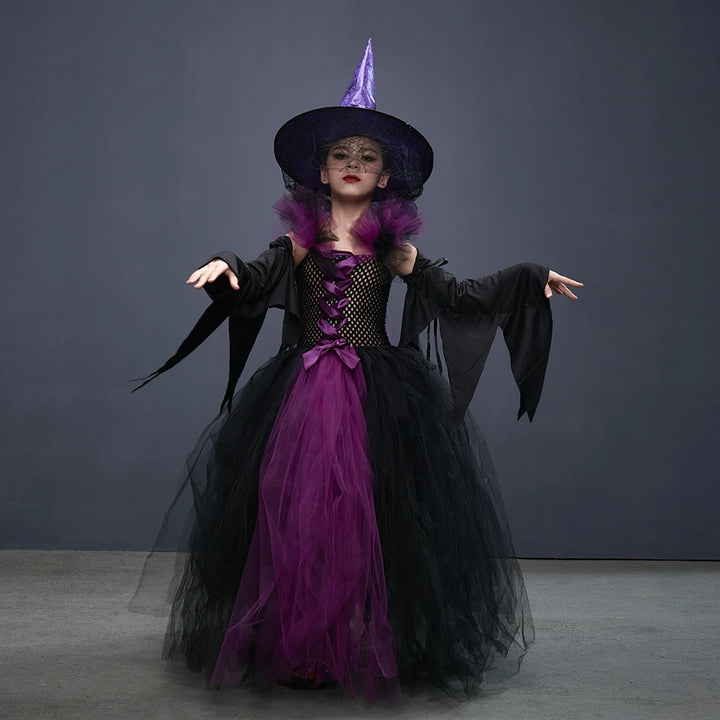 Robe Sorcière Longue Tutu Violette