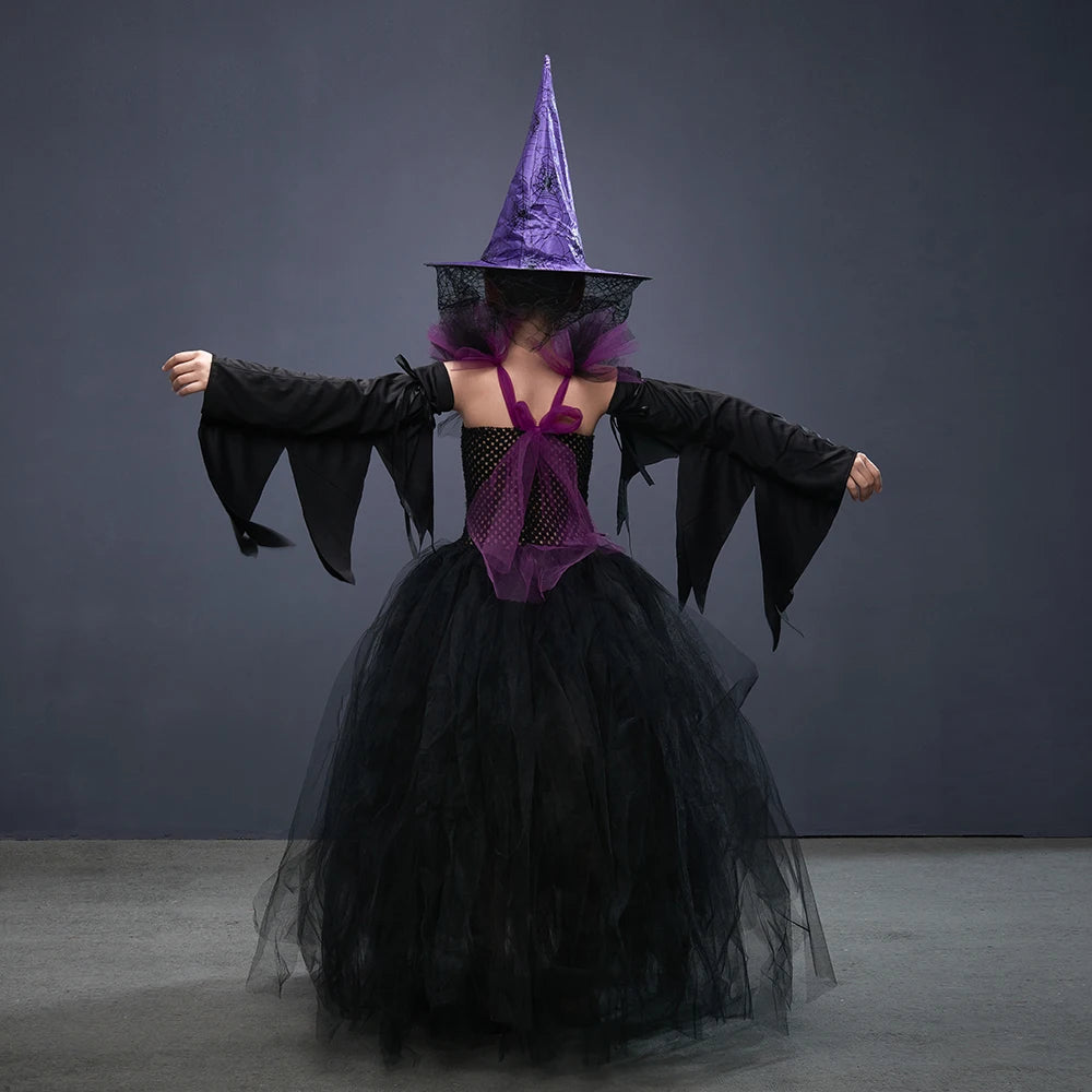 Robe Sorcière Longue Tutu Violette fluide