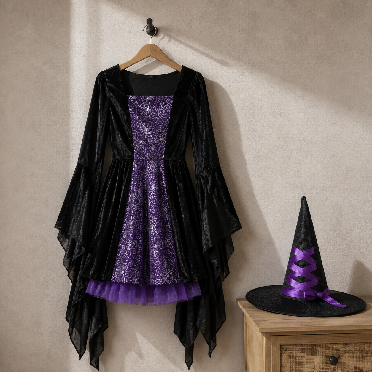 Robe Sorcière Noire et Violette Design