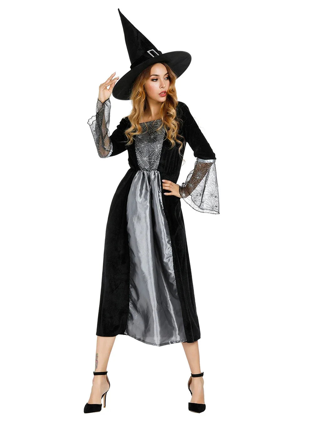 Robe Sorcière Argenté et Noir