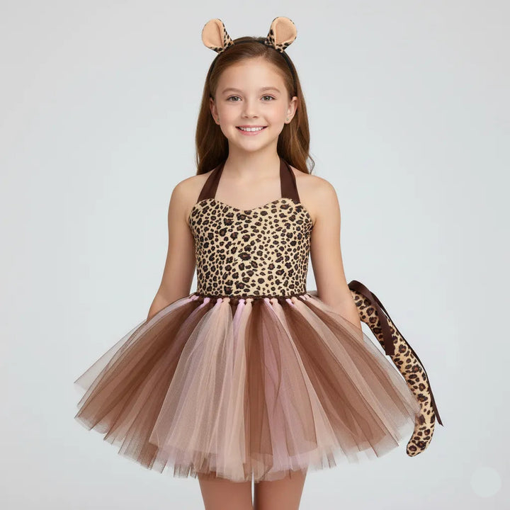 Robe Tutu Léopard Fille Accessoirisée