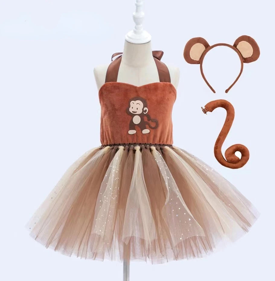 Robe Tutu Singe Fille Accessoirisée Unique