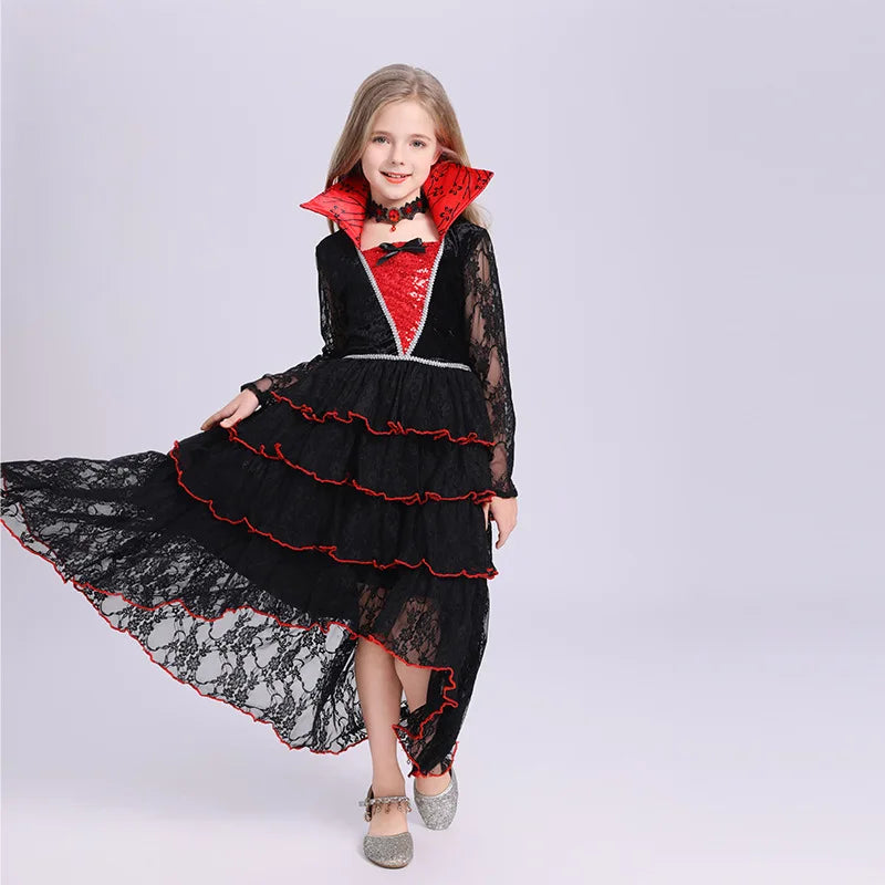 Robe Vampire Fille à Volants