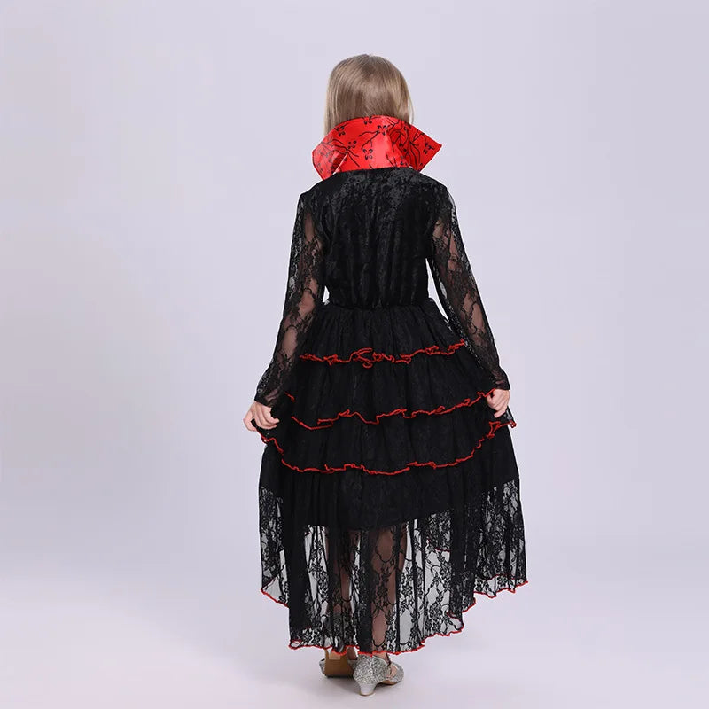 Robe Vampire Fille à Volants fluide