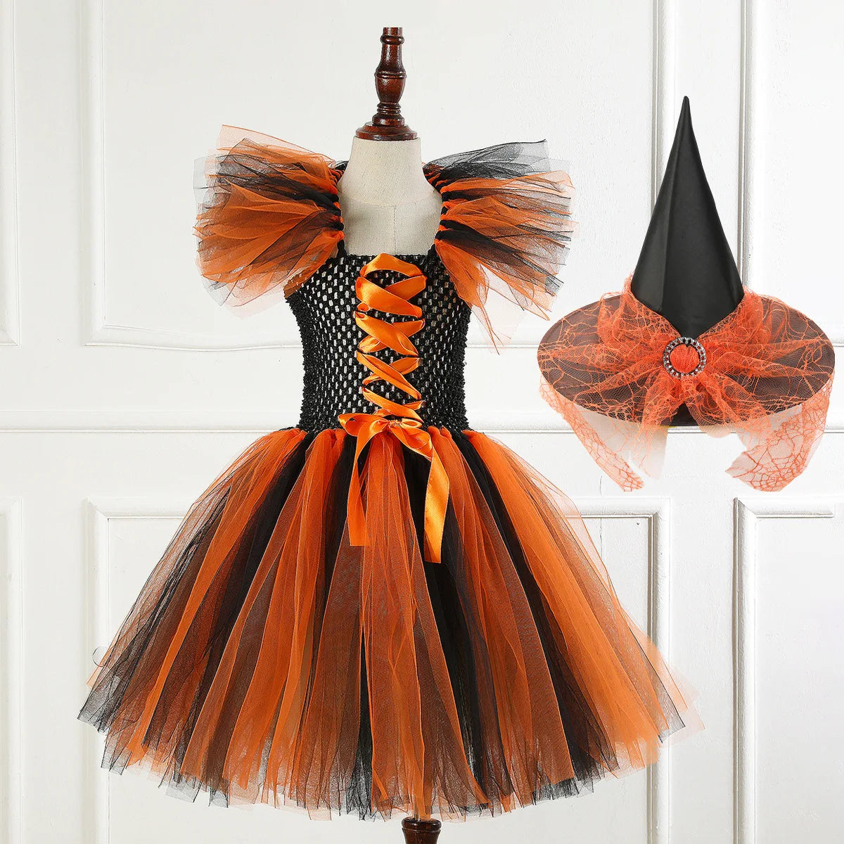 Robe de Carnaval Sorcière pour Fille orange