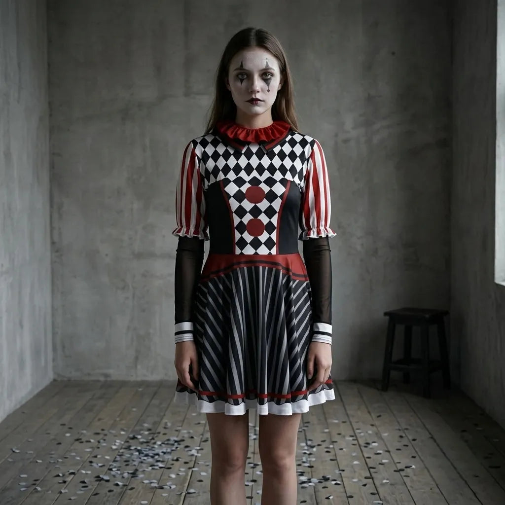Robe de Clown Imprimée Stylée
