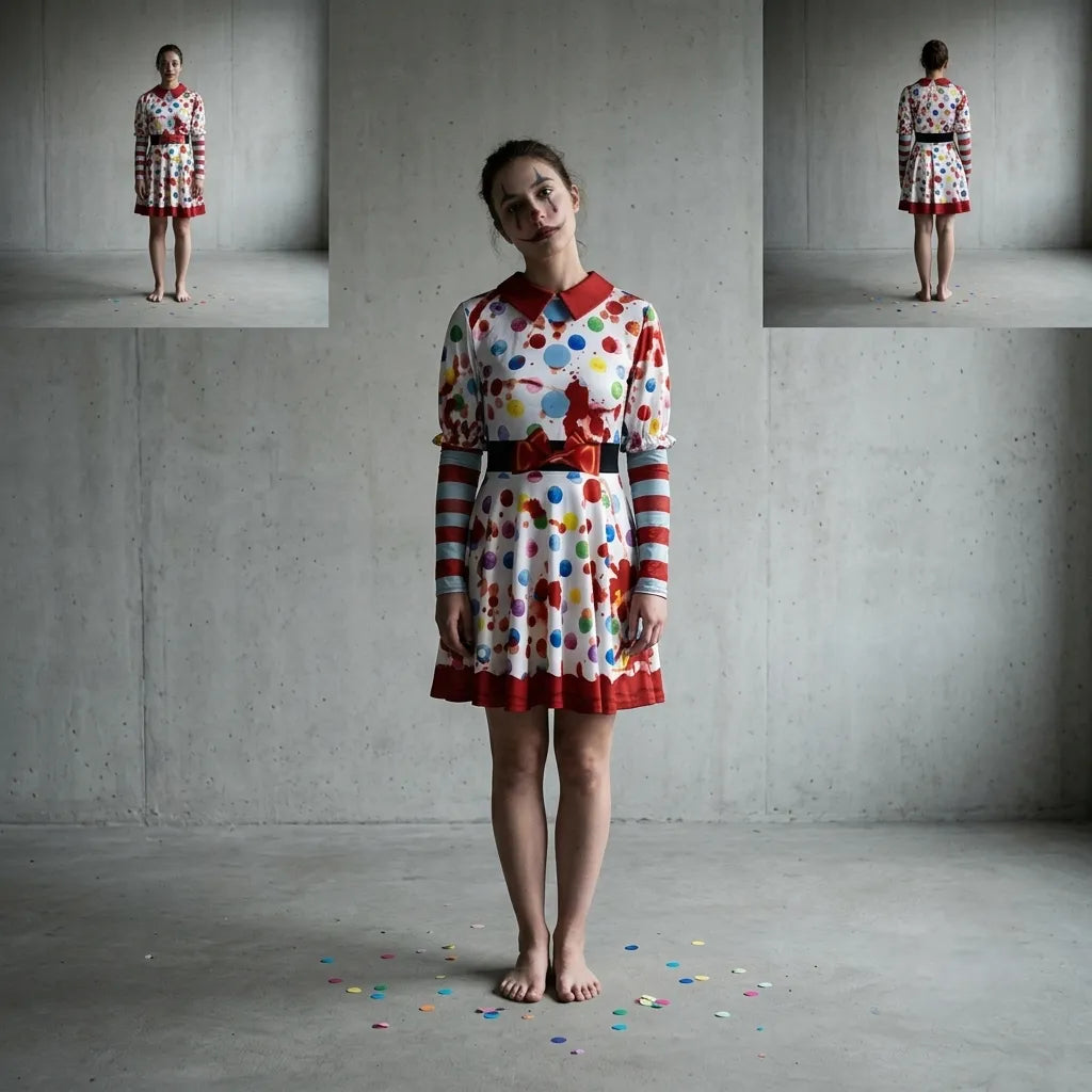 Robe de Clown Multicolore Femme Minimaliste