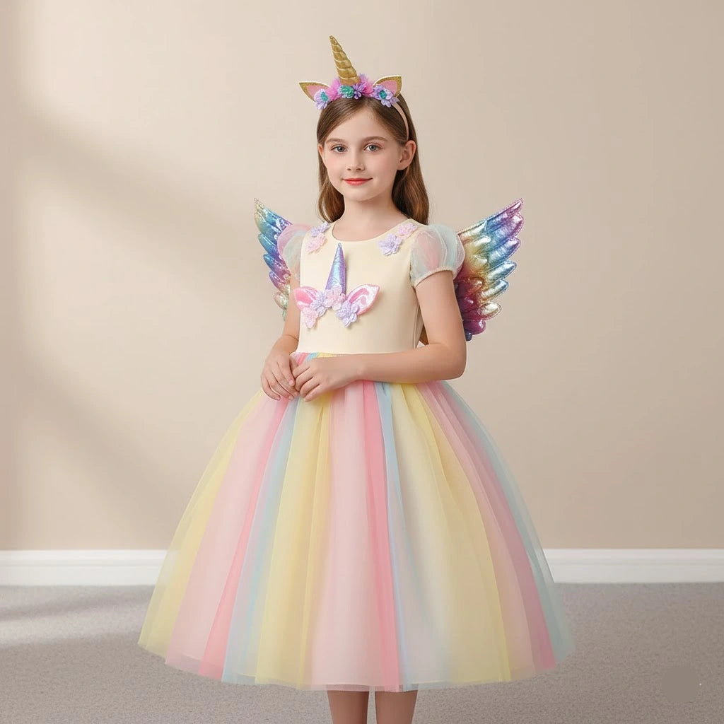 Robe de Princesse Licorne Jaune