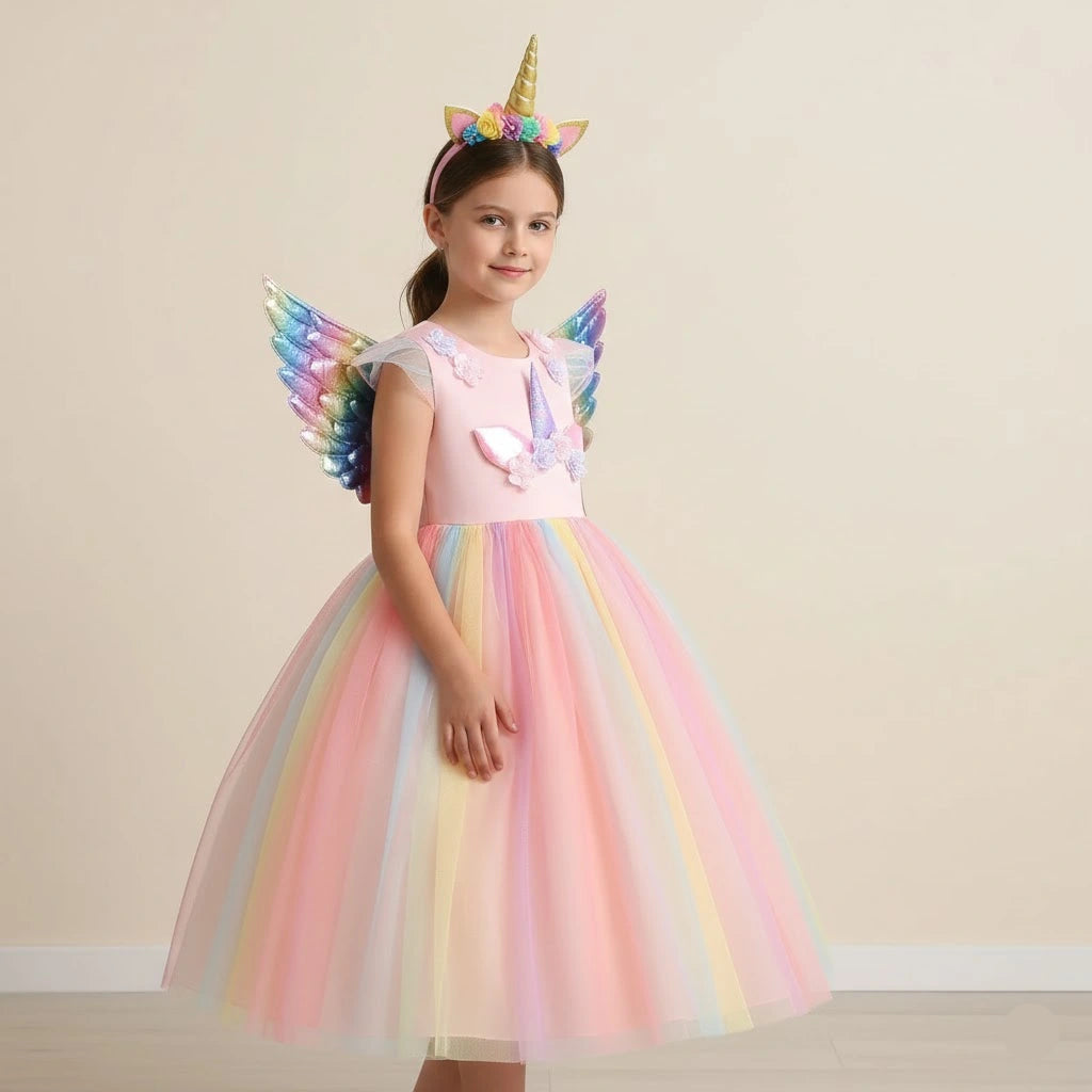 Robe de Princesse Licorne Rose
