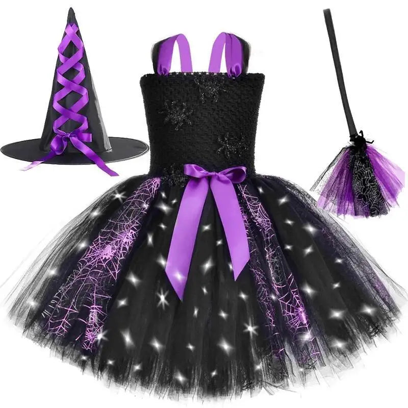 Robe de Sorcière Design à LED pour Fille Complète
