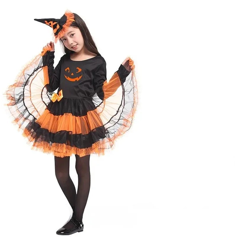 Robe de Sorcière Fille Halloween Stylé