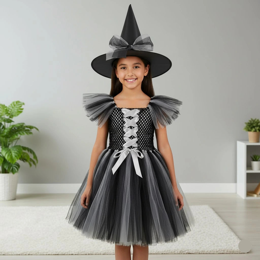 Robe de Sorcière Grise pour Fille
