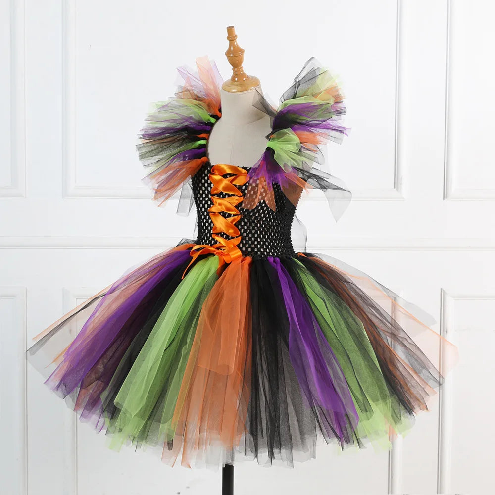 Robe de Sorcière Multicolore pour Fillette léger