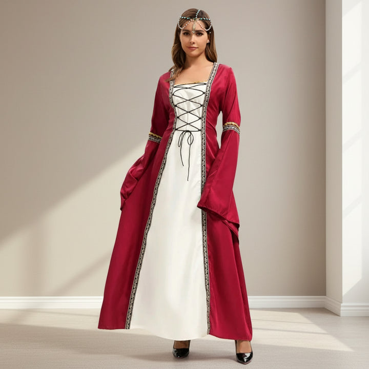 Robe médiévale Rouge et Blanc