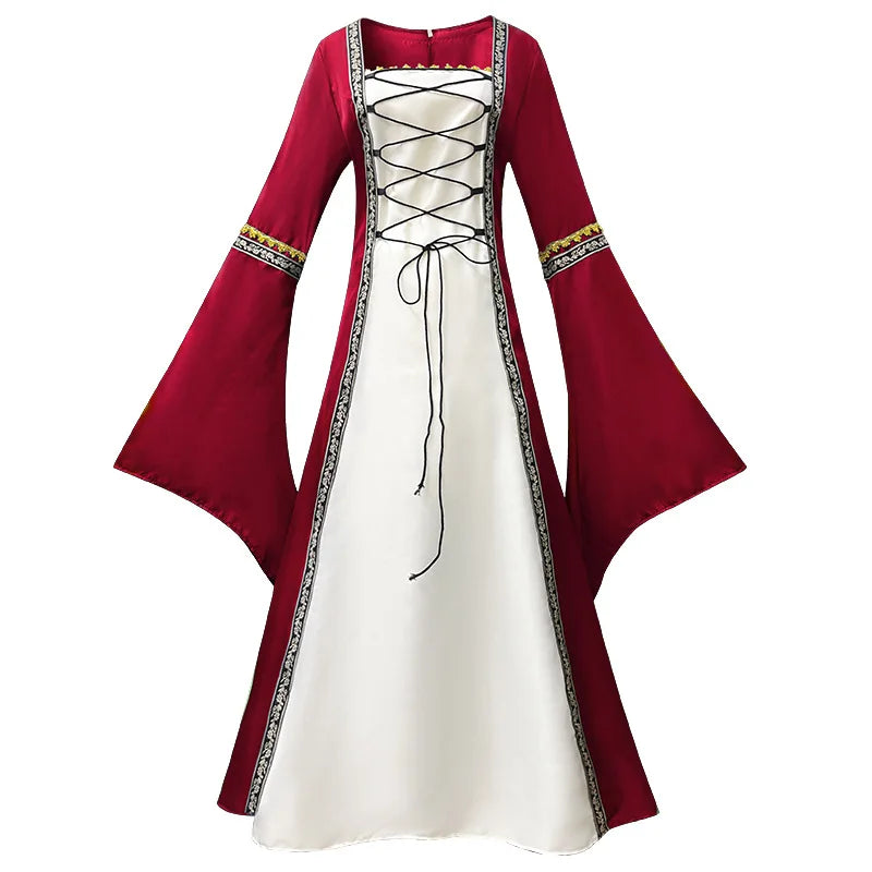 Robe médiévale Rouge et Blanc