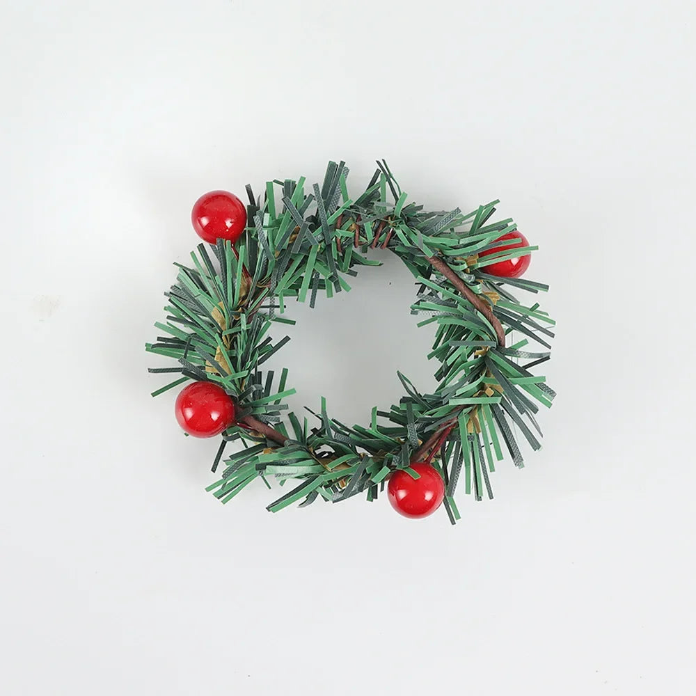 Rond de Serviette Couronne de Noël classique durable