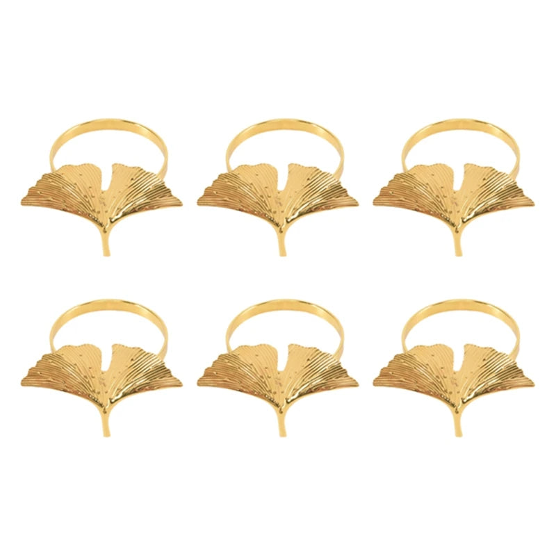 Rond de Serviette Feuille Dorée chic