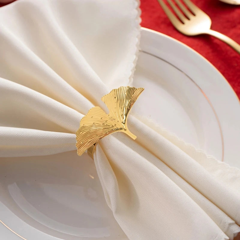 Rond de Serviette Feuille Dorée glamour