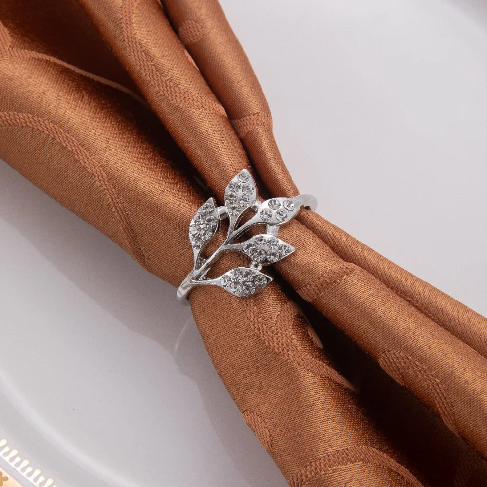 Rond de Serviette Feuilles Argentées vintage